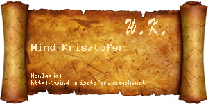 Wind Krisztofer névjegykártya